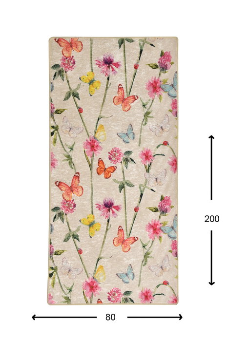 Conceptum Alfombra de Pasillo Butterfly Multicolor 80 x 200 cm